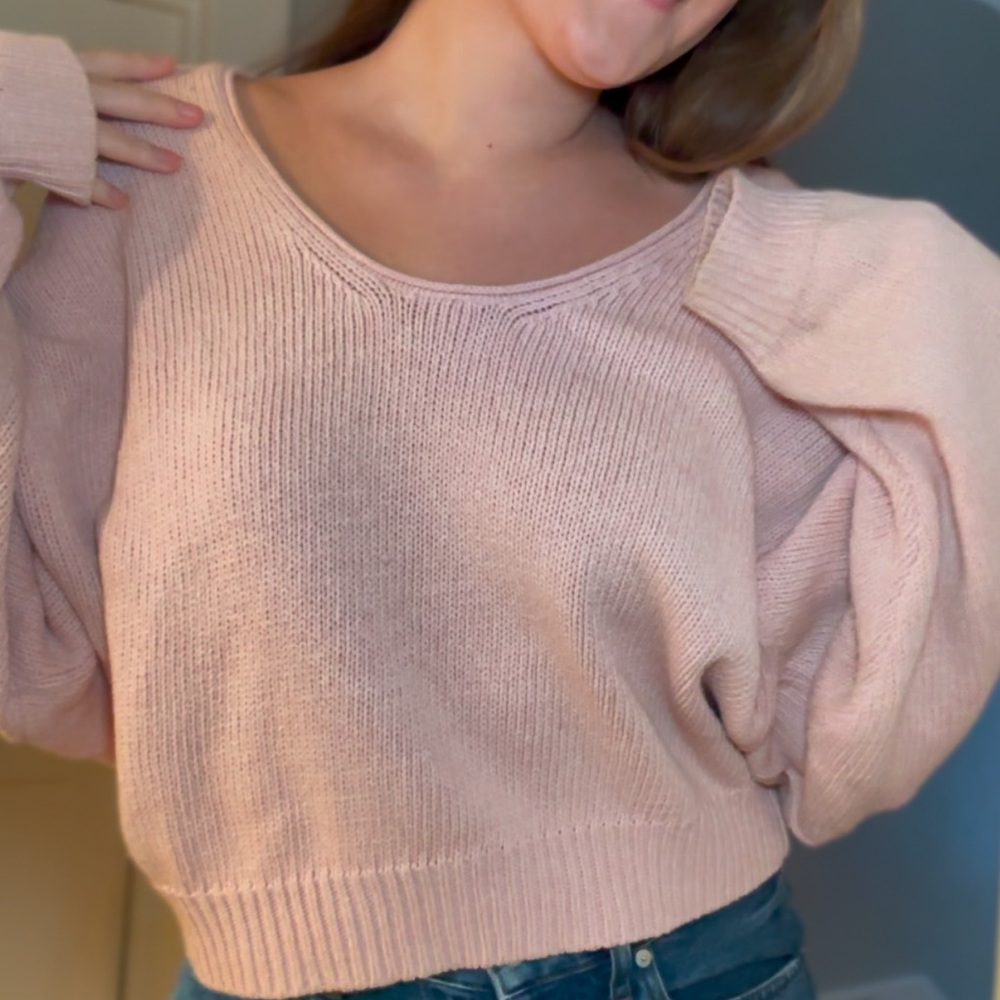 Free People Baby Pink Knit Sweater